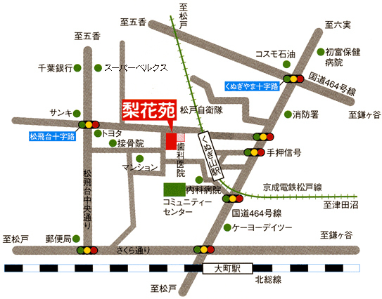 千葉県_鎌ヶ谷市_くぬぎ山_梨花苑_老人ホーム(デイサービス/ケアハウス)_地図